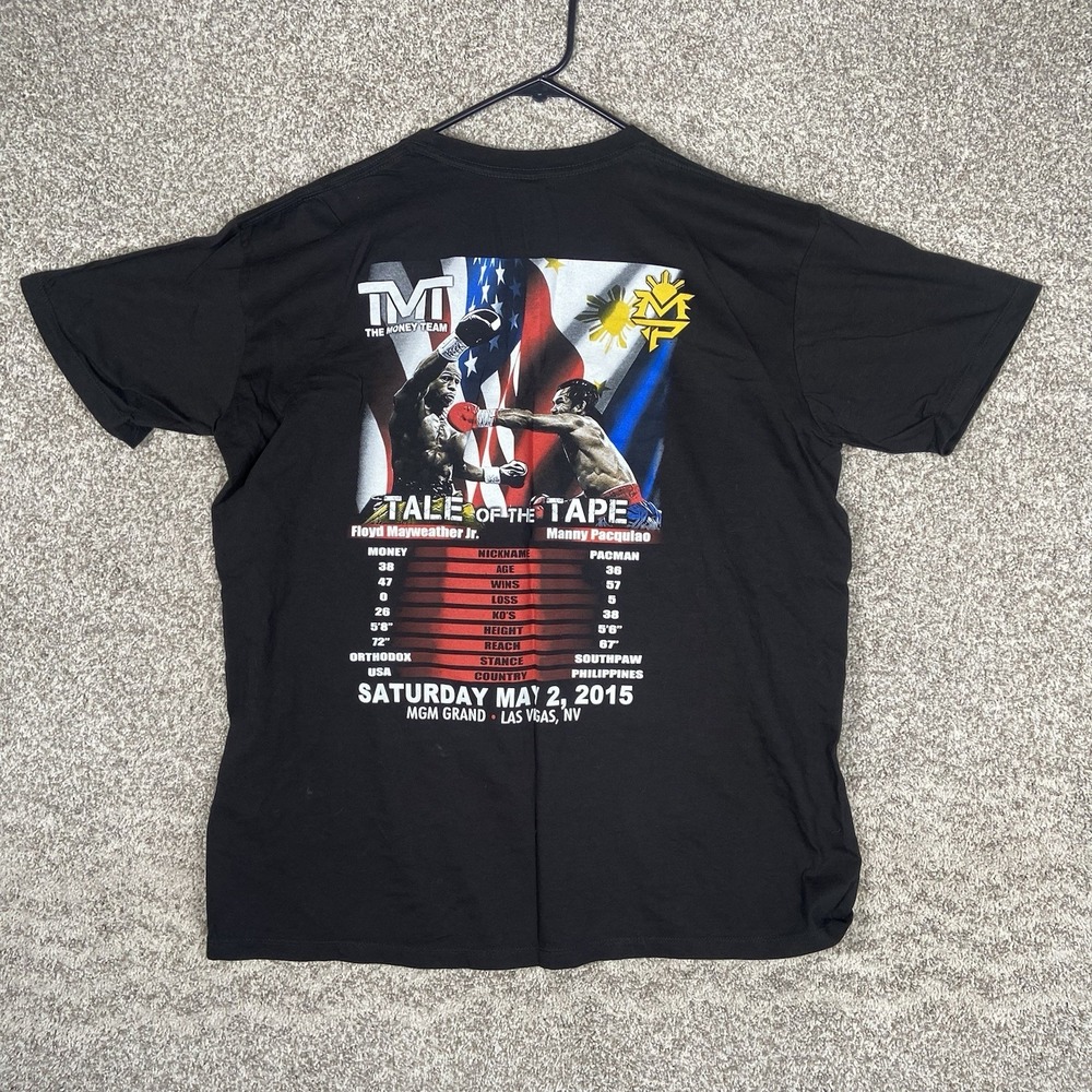Floyd Mayweather Vs Manny Pacquiao T-Shirt Mens XL Black Mega Fight 2015 Tee - Picture 3 of 7